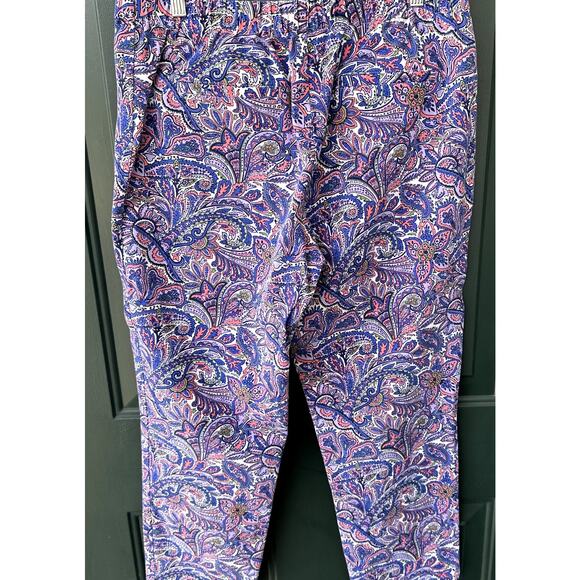 Isaac Mizrahi Sz 16 24/7 Stretch Pink & Blue Paisley Cropped Pants QVC Casual - Picture 3 of 6